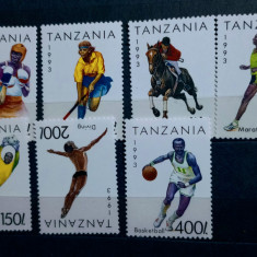 Tanzania 1993 sport fotbal,hokey, basket serie 7v nestampilata