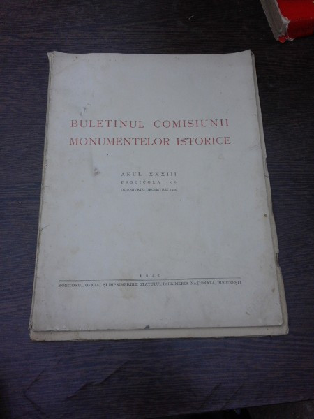 Buletinul Comisiunii Monumentelor istorice, octombrie decembrie 1940