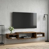 vidaXL Sistem de TV montat pe perete Montare pe perete Stejar fumuriu 8006001