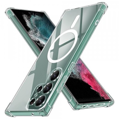 Husa MagSafe pentru Samsung Galaxy S22 Ultra 5G S908, Techsuit, Shockproof, Transparenta foto
