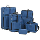 VidaXL Set de bagaje de călătorie, 5 piese, albastru, material textil