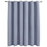 Draperie opaca cu inele metalice, gri, 290 x 245 cm