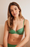 Women&#039;secret sutien culoarea verde, dantela, neted