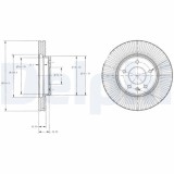 Set discuri frana fata DELPHI, Chevrolet Captiva (C100, C140), 06.06-; Opel Antara (L07), 05.06-, Fata; puntea fata