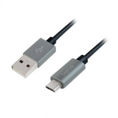 Cablu de date Logilink CU0132 USB - Micro USB 1m Black Silver foto