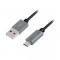 Cablu de date Logilink CU0132 USB - Micro USB 1m Black Silver