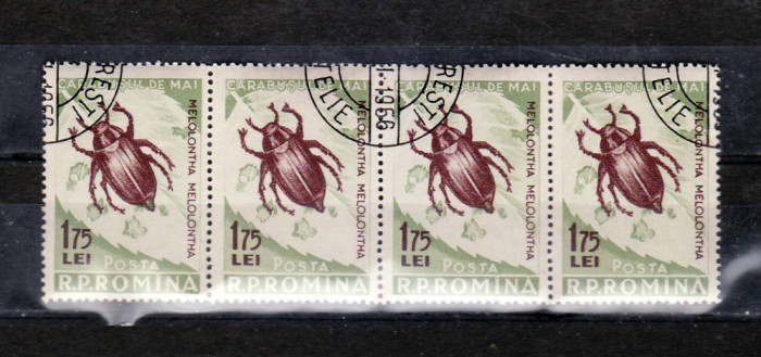 Romania 1956 Insecte daunatoare 1.75 lei straif din 4