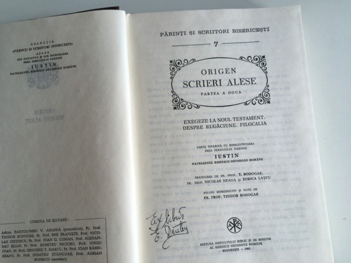 PSB 7- ORIGEN, EXEGEZE LA NOUL TESTAMENT/ DESPRE RUGACIUNE/ FILOCALIA IBMBOR1982