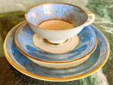 Set - mic dejun / ceai / cafea - Johann Seltmann - 1947 - 1 persoana - poleit cu aur 24K, Decorative