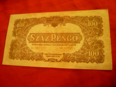 Bancnota 100 Pengo 1944 Ungaria - Armata Rosie , cal. F.Buna foto