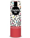 Ruj mat cu unt de shea, ulei de ricin si unt de jojoba Bio Rouge Rose, 3.5g, Charlotte Bio