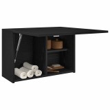 Gossi dulap de perete de baie, negru, 60x25x40 cm, lemn prelucrat
