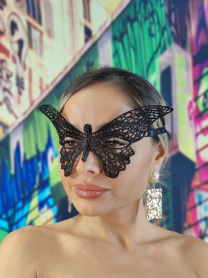 MSK87-1 Masca de carnaval din broderie model fluture foto
