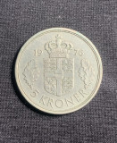 Moneda 5 coroane 1976 Danemarca, Europa