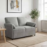 vidaXL Canapea cu 2 locuri Gri deschis 138 x 83 x 95 cm Catifea 42033939