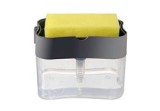 Dispenser detergent vase, plastic, gri/transparent
