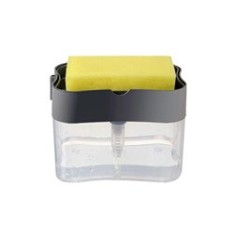Dispenser detergent vase, plastic, gri/transparent