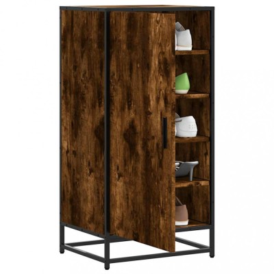 Gossi suport pantofi stejar afumat 48x38x97,5 cm lemn prelucrat foto