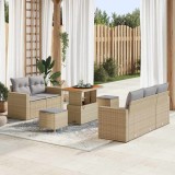 vidaXL Set de canapele pentru grădină 8 pcs Bej poliratan