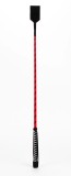 Cravasa Devil Sticks Slapper Crop din Piele Naturala, Rosu/Negru, 71 cm