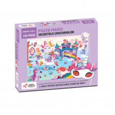Puzzle magic - Secretele unicornilor (100 piese), 48.5 x 35.5 cm, 5 ani+
