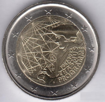 ITALIA moneda 2 euro comemorativ 2022_Erasmus, UNC foto