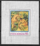 Romania 1974 - Reproduceri de arta Impresionismul, colita dantelata, MNH, LP 840, Nestampilat