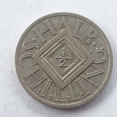 Austria 1/2 schilling 1925 argint RaR foto