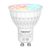 Bec LED 4W GU10 RGB+CCT LED Spotligh 320lm 80lm W 2700K 6500K, 16 milioane de culori intensitatea luminii ajustabila, control de la distanta 30m 2.4GH