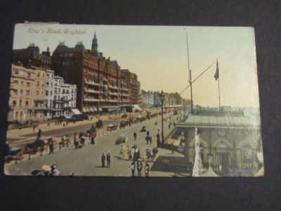 Carte Poștală Britanică originală &amp;ndash; Drumul Regelui ,Brighton (cel mai probabil din perioada 1900&amp;ndash;1940) foto
