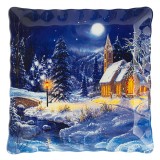 Platou Crăciun, Noapte Albastră, Sticlă, Albastru, 30x30cm, Oem
