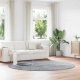 vidaXL Covor shaggy cu pom &icirc;nalt, NAVARRA, gri deschis, 240x240 cm