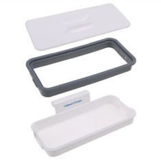 Suport organizator cu capac pentru saci menajari Attach-A-Trash, alb