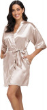 Bund Femei din satin Halat de matase Kimono Halat pur scurt Sexy Sleepwear Mires, Oem