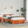 VidaXL Cadru de pat Maro ceruit 120 x 190 cm Lemn masiv de pin 872496