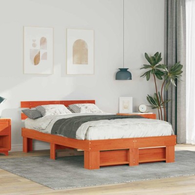 vidaXL Cadru de pat Maro ceruit 120 x 190 cm Lemn masiv de pin 872496 foto