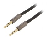 Cablu Audio Jack 3.5mm Aurit 2m Negru, 4Carmedia