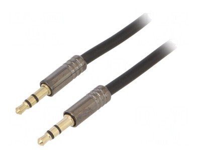 Cablu Audio Jack 3.5mm Aurit 2m Negru foto