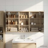 vidaXL Set dulap baie cu raft 3 pcs 110 x 10,5 x 60,5 cm Lemn compozit 3403714