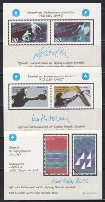 Germania 1984 - Jocurile Olimpice 1984 - 5 Colite SUVENIR FILATELIC, 4 Poze, MNH foto