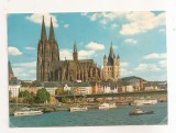 FA82 -Carte Postala- GERMANIA - Koln am Rhein, Rheinufer mit Dom, circulata 1975, Fotografie