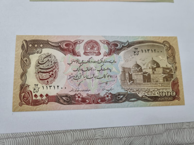 bancnota afghanistan 1000 af 1979 foto