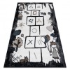 Covor FUN Hop pentru copii, şotron, animale, negru, 80x150 cm
