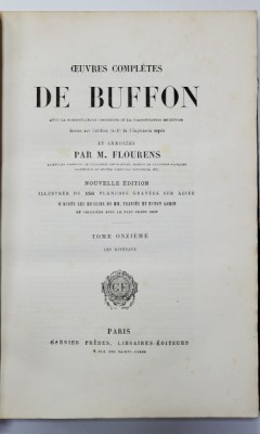 OEUVRES COMPLETES DE BUFFON, VOL . 11, MINERALELE - PARIS, 1853 foto