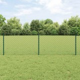 &Icirc;mprejmuire cu Lanț cu 10 Posturi U Verde 0.6x10 m Oțel