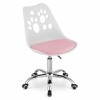 Scaun de Birou Belluno, Pivotant si Rotativ, cu 5 Roti din Cauciuc, Perna din Piele Ecologica si Sezut din PP, Cadru Aluminiu, 50 x 60 x 89 cm, Alb cu