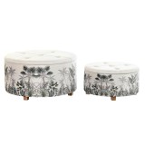 Cumpara ieftin Suport pentru Picioare DKD Home Decor Bej Poliester MDF Verde Tropical (80 x 80 x 43 cm)