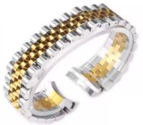 Cumpara ieftin Brățară Bicoloră Auriu-Argintiu Compatibilă Rolex Datejust și Day-Date &ndash; 21 mm
