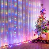 Cumpara ieftin Instalatie Craciun Perdea 3x3m 300LED Multicolor 8 Programe USB Telecomanda