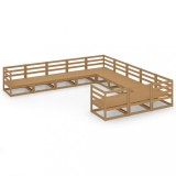 Set mobilier de gradina, 11 piese, lemn masiv de pin